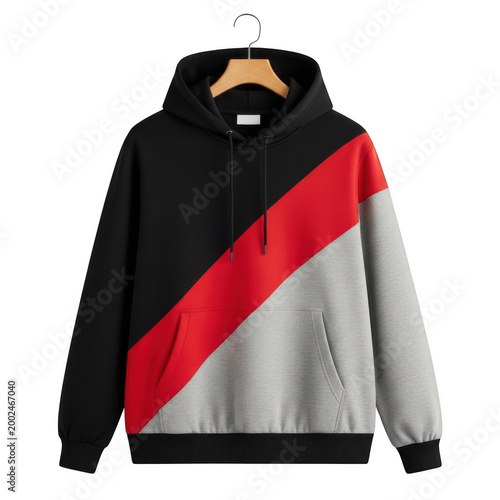 Color block hoodie isolated on transparent background