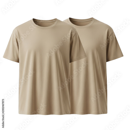 Two plain t-shirts isolated on transparent background