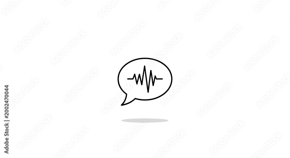 Obraz premium Sound Wave Chat Bubble Icon.