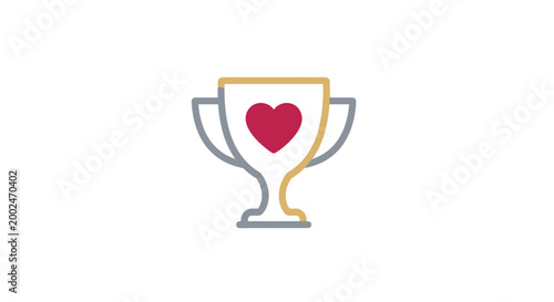 Trophy Cup with Heart Symbol.
