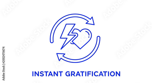 Obraz na płótnie Instant gratification icon with heart and lightning bolt symbol