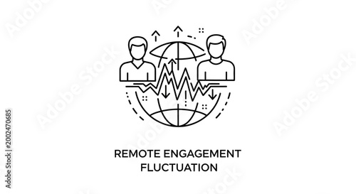 Remote engagement fluctuation icon on a white background.