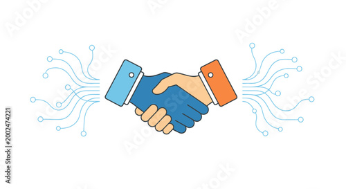 Business partnership handshake agreement.