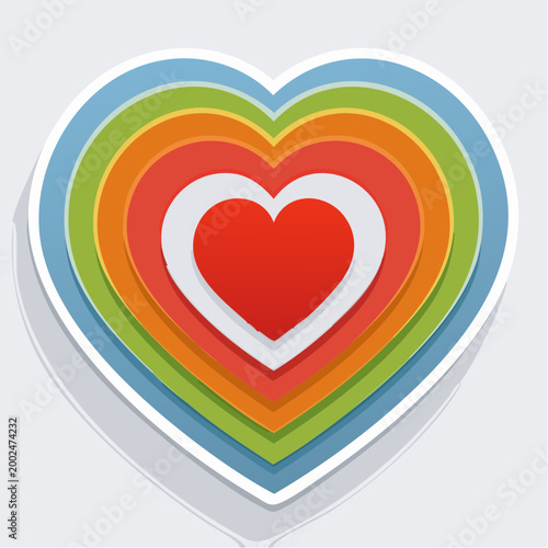 Concentric Hearts with Rainbow Colors Free Download Concentric Hearts with Rainbow Colors - GFXLoad