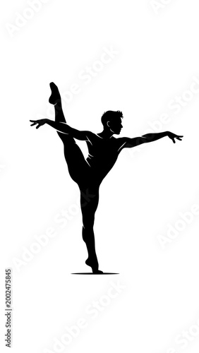 Silhouette of Female Ballet Dancer Posing.