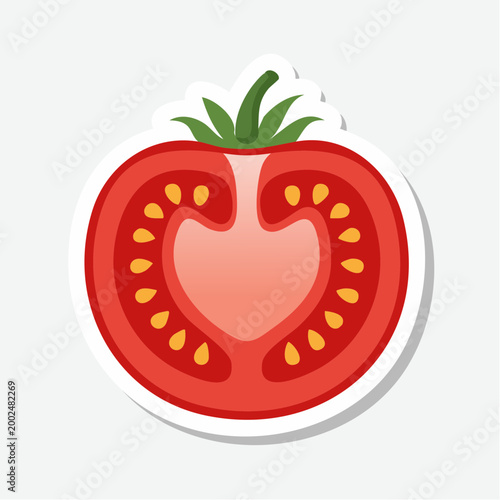 Vector illustration of a sliced tomato