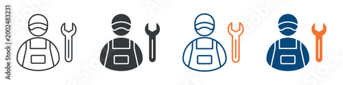 Mechanic Icon Set Multiple Style Collection