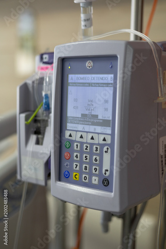 Electronic infusion machine designed for patient care and controlled medical therapy in healthcare facilities.