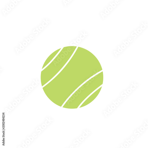 Green Tennis Ball Flat Icon Vector