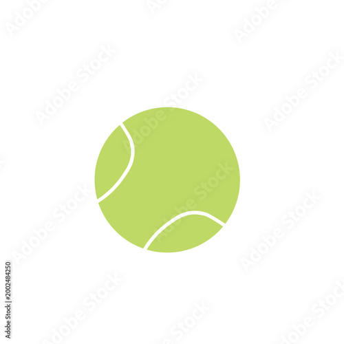 Green Tennis Ball Flat Icon Vector
