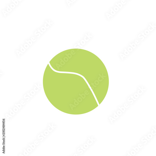 Green Tennis Ball Flat Icon Vector
