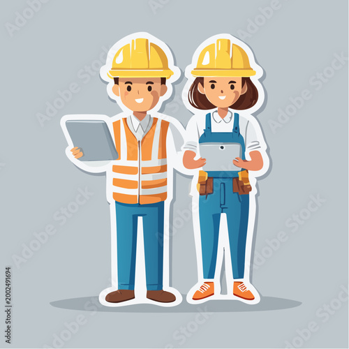 Construction Workers with Tablet