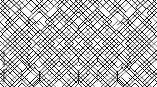 Abstract geometric pattern with symmetrical overlapping black lines creating a visually complex and dynamic graphic design on a white background