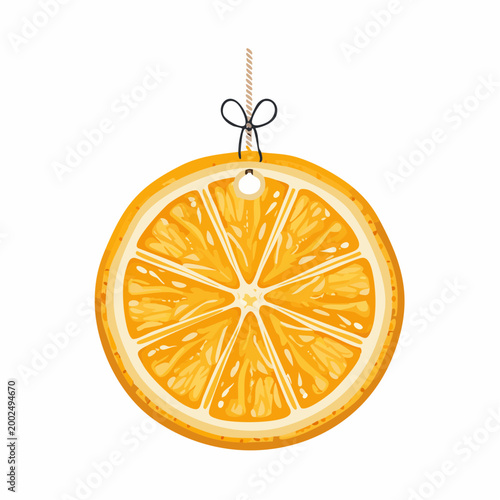 Slice of Orange Hanging with String