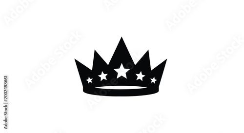 crown silhouette with stars on white background