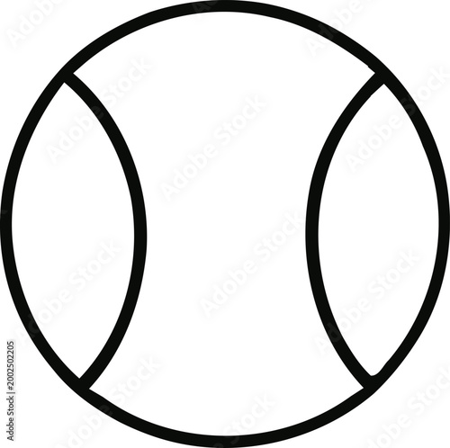 Simple line drawing of a baseball a minimalist sports icon