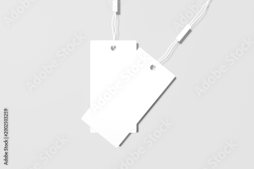 Hangtag Mockup Blank White Labels for Product Promotion Isolated Object