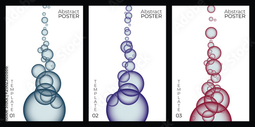 Abstract poster templates with colorful bubble designs on white background