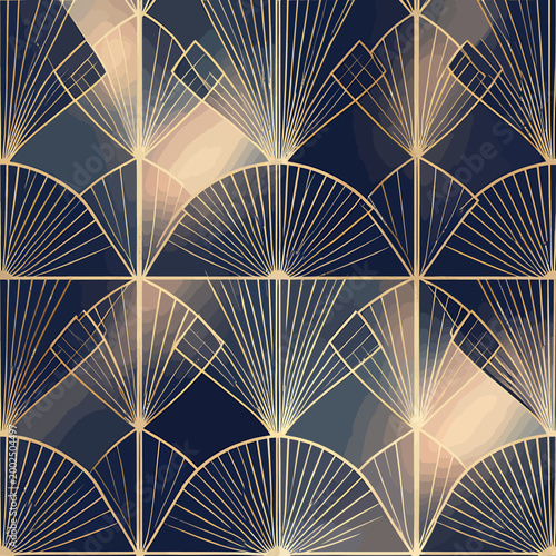 Elegant Gatsby Style Art Deco Geometric Pattern Background for Premium Brand Identity and Luxury Event Packaging Design
