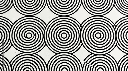 Black and white hypnotic spiral pattern background, abstract geometric design