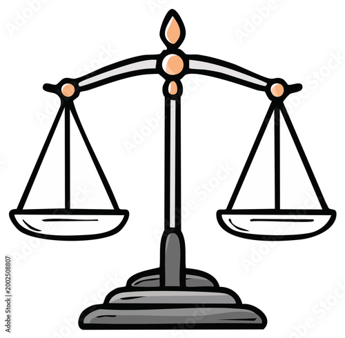 Scales of Justice Illustration Symbolizing Legal Balance and Fairness in Court
