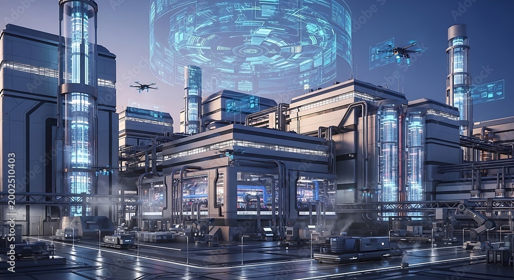 Obraz premium Futuristic Cityscape. (1)