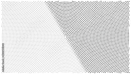 Fotografie Vector illustration of a radiating dot pattern with a textured segmented appeara