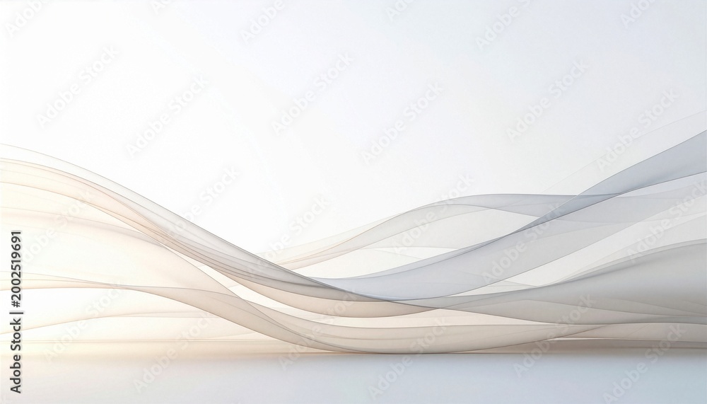 Fototapeta premium Abstract white wave background, smooth gradient, modern business design, copy space
