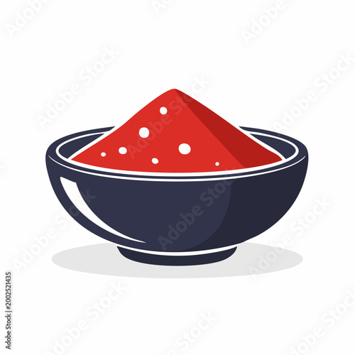Bowl of Red Powder with White Specks