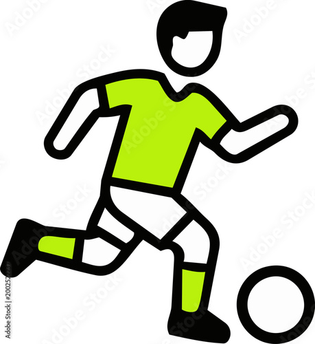 Soccer player running and dribbling icon