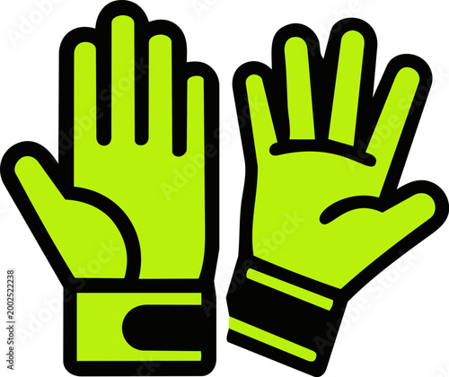 Goalkeeper protective hands gloves icon