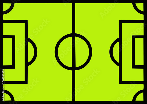 Soccer field pitch top view icon