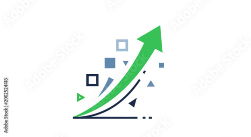 Green arrow graph growth chart.