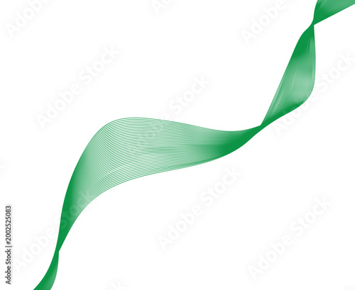 green ribbon on white background
