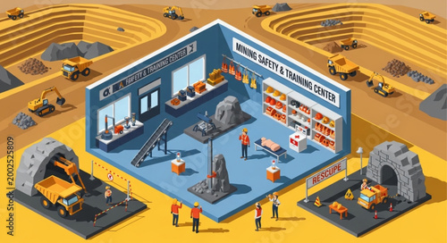 Isometric Illustration of Modern Data Center with Servers and Network Equipment.
