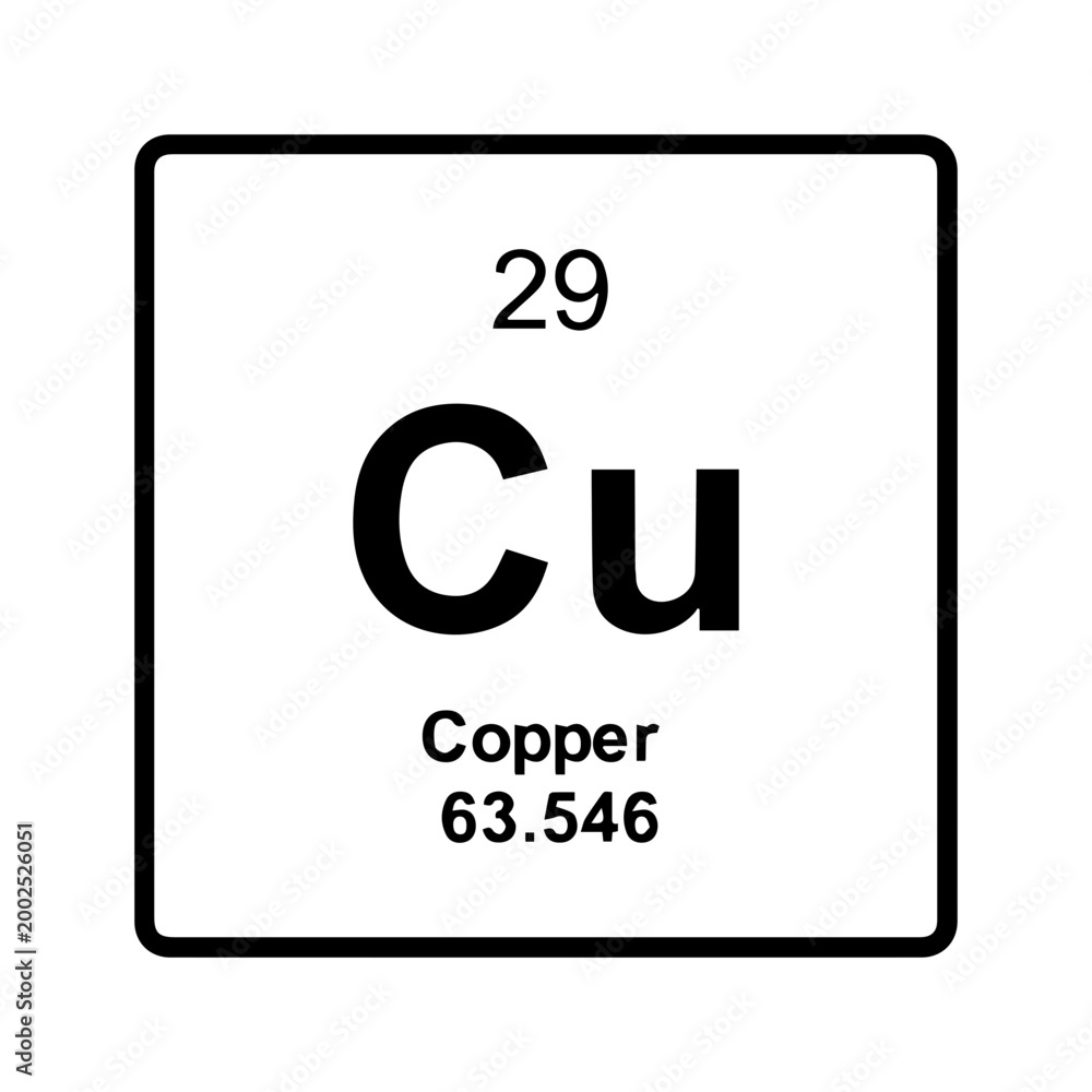 Obraz premium Copper element chemical symbol