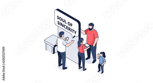 Team of People Working Together on Sincerity Sign Concept.