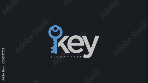 Modern Key Logo Design Concept
