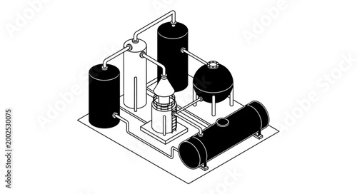 Isometric View of Electronic Circuit Components and PCB.