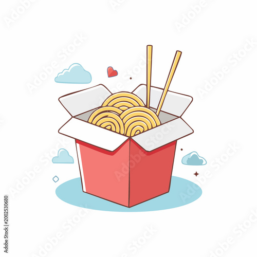 Noodle Box with Chopsticks