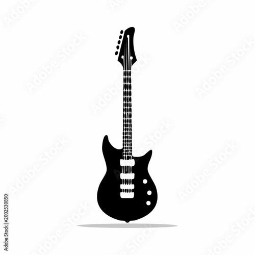Black electric guitar silhouette