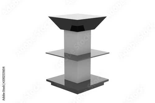 Super Market Display Stand Isolated On White Background. 3d illustration