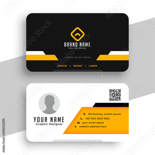 black and white professional business card layout for company branding