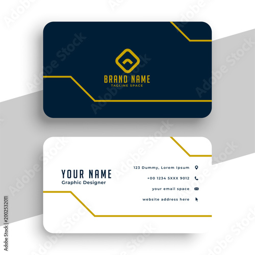 clean and minimalist business card template for corporate identity