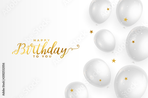 elegant happy birthday celebration banner with balloons for fun