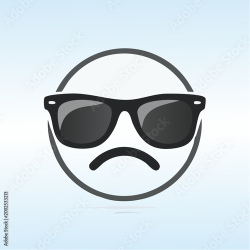 Sad Face Emoji Wearing Sunglasses