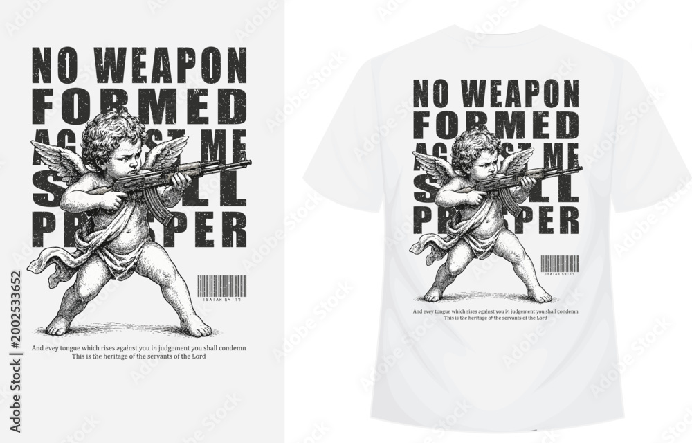 Fototapeta premium Christian bible verse t shirt design illustration vector