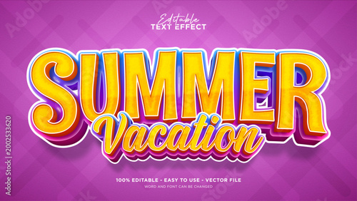 Summer season editable text effect, holidays text style effect