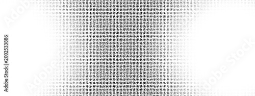 Noise circle texture pattern with pixel halftone and white background. Dot square gradient effect design by halftone. Tone half line comic or honeycomb perforation for endless.