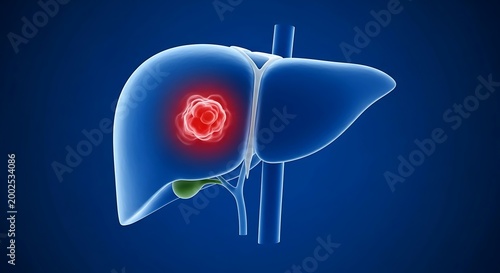 Human Liver with Tumor Illustration Anatomy.